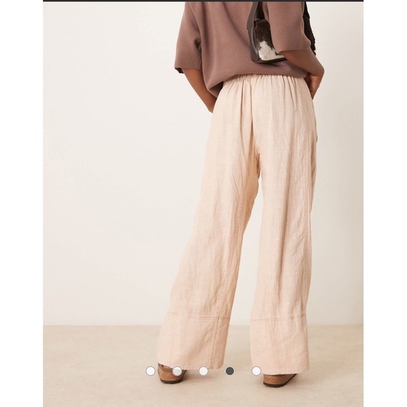 Free People days end linen pull-on pants in sand dollar Size XL Comfort Summer - Picture 5 of 14